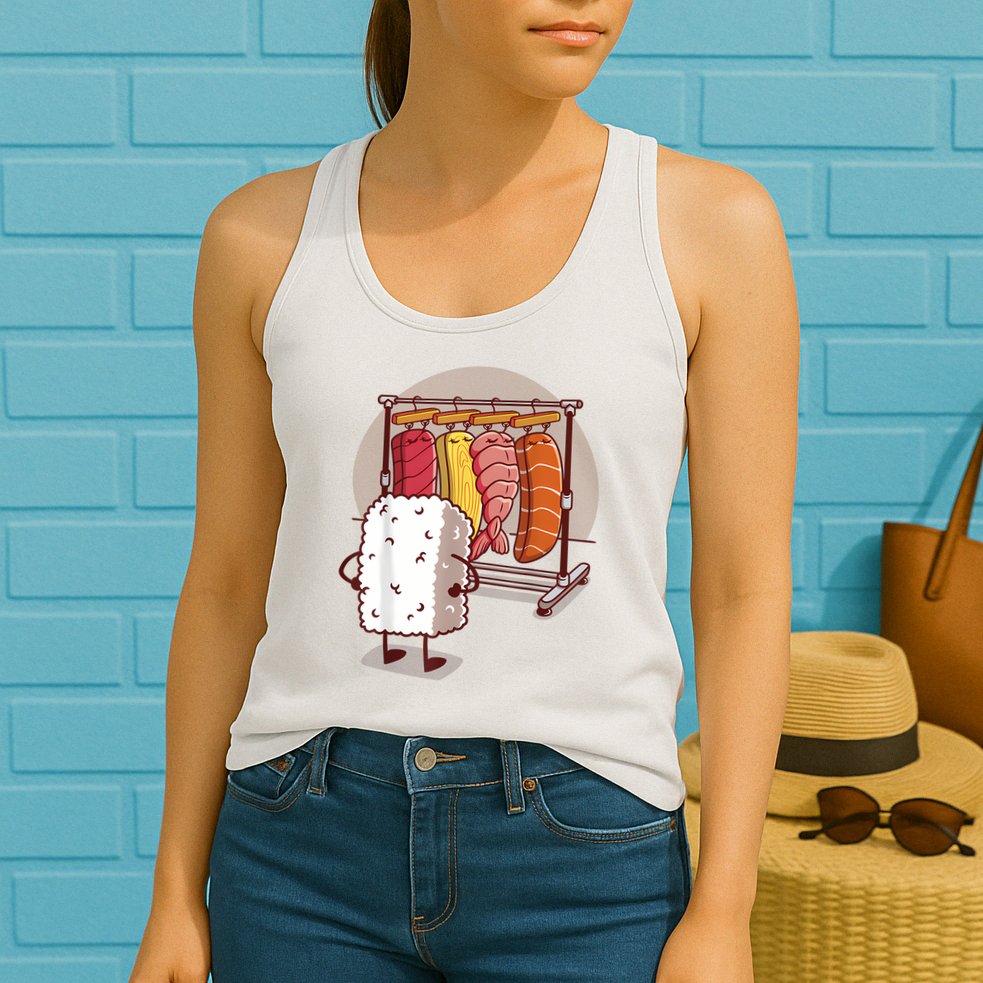 Sushi Wardrobe Olipop Funny Kawaii Japanese Food Womens Tank Top