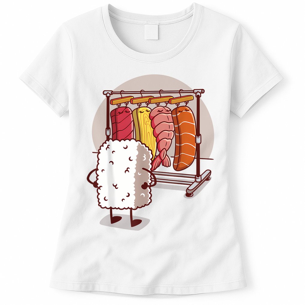 Sushi Wardrobe Olipop Funny Kawaii Japanese Food Womens T-Shirt