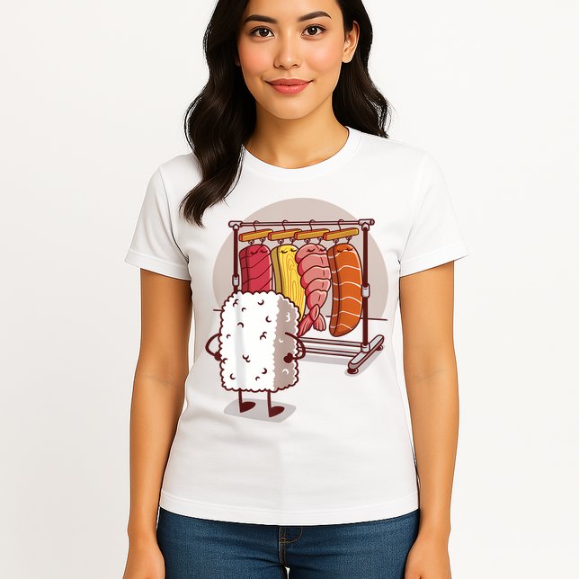 Sushi Wardrobe Olipop Funny Kawaii Japanese Food Womens T-Shirt