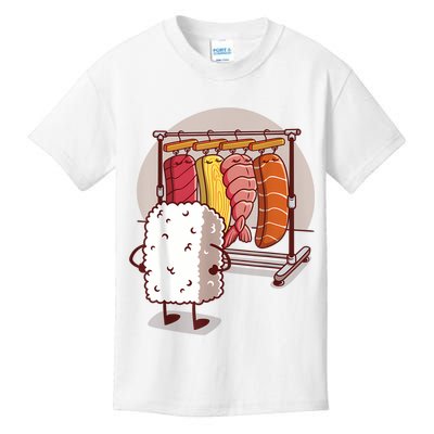 Sushi Wardrobe Olipop Funny Kawaii Japanese Food Kids T-Shirt