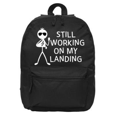 Still Working On My Landing Broken Arm Cast Recovery 16 in Basic Backpack