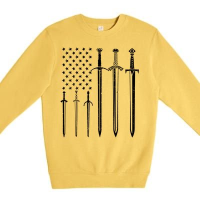 Sword American Flag Premium Crewneck Sweatshirt