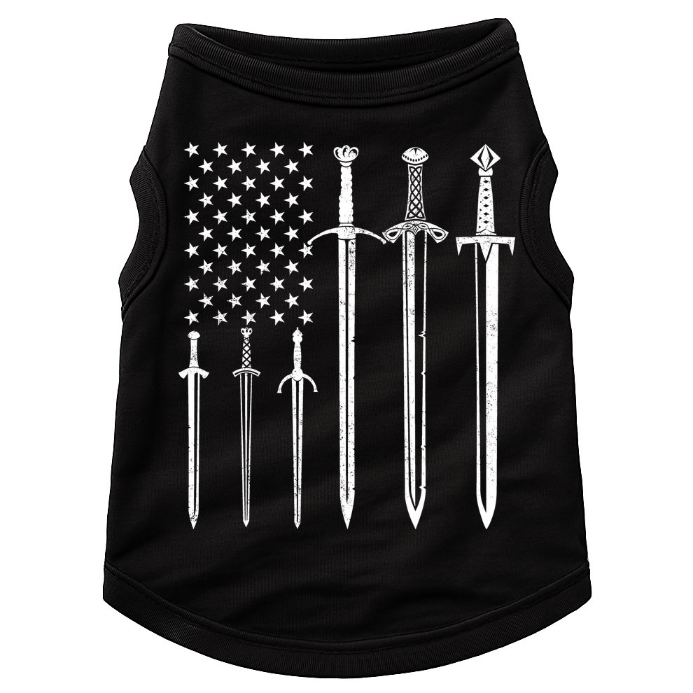 Sword American Flag Doggie Tank