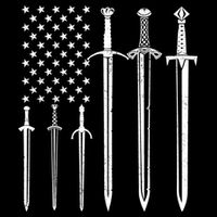 Sword American Flag Cooling Performance Crew T-Shirt