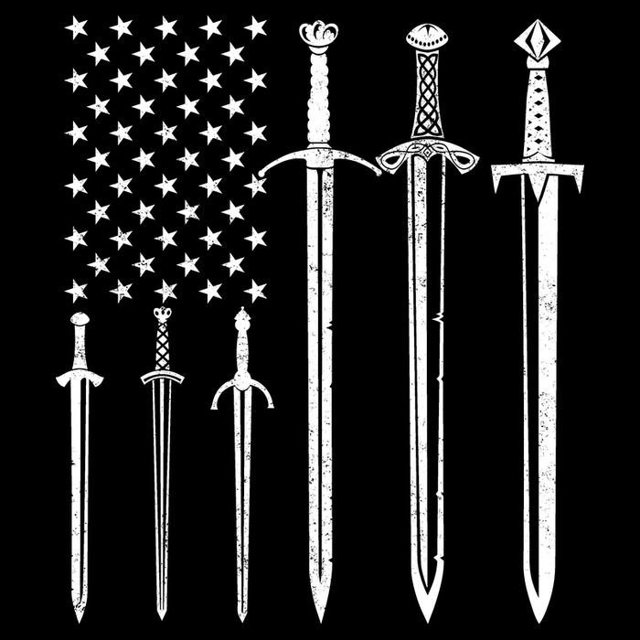 Sword American Flag Cooling Performance Crew T-Shirt