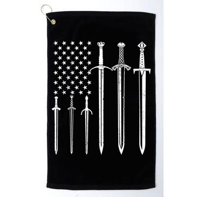 Sword American Flag Golf Towel