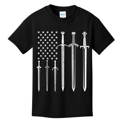 Sword American Flag Kids T-Shirt