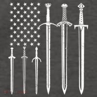 Sword American Flag Vector Backpack