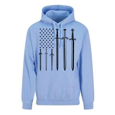 Sword American Flag Unisex Surf Hoodie