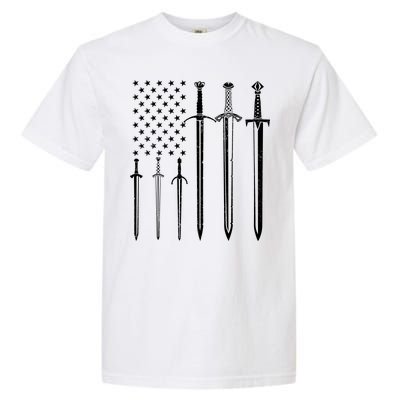 Sword American Flag Garment-Dyed Heavyweight T-Shirt