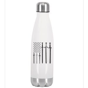 Sword American Flag Stainless Steel Insulated Water Bottle