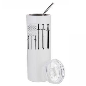 Sword American Flag Stainless Steel Tumbler