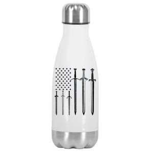 Sword American Flag Stainless Steel Insulated Water Bottle