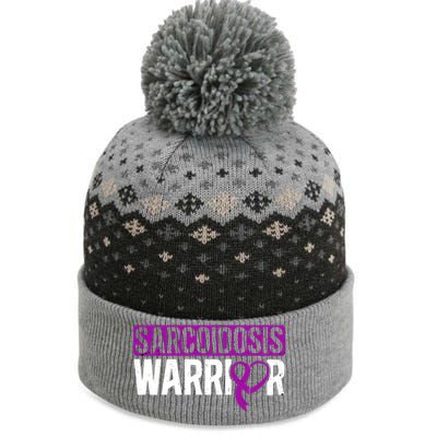 Sarcoidosis Warrior Purpe Ribbon Awareness Month Support Gift The Baniff Cuffed Pom Beanie