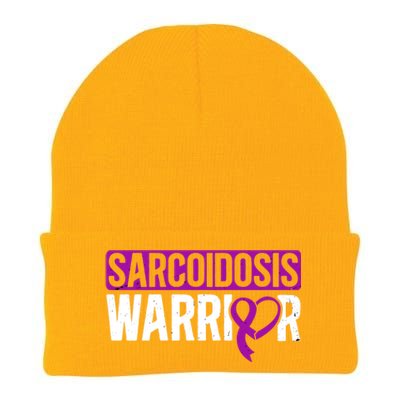 Sarcoidosis Warrior Purpe Ribbon Awareness Month Support Gift Knit Cap Winter Beanie