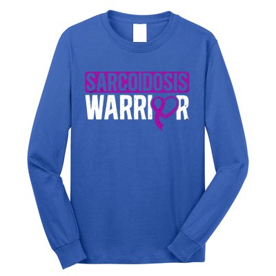 Sarcoidosis Warrior Purpe Ribbon Awareness Month Support Gift Long Sleeve Shirt