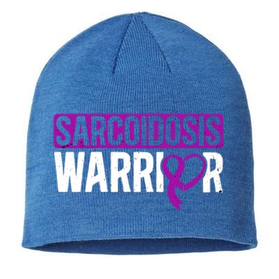 Sarcoidosis Warrior Purpe Ribbon Awareness Month Support Gift Sustainable Beanie