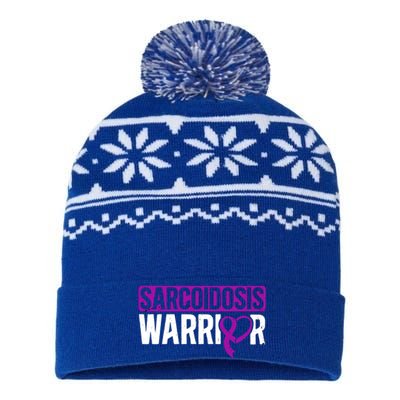 Sarcoidosis Warrior Purpe Ribbon Awareness Month Support Gift USA-Made Snowflake Beanie