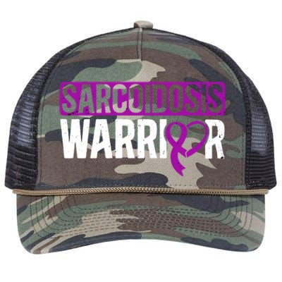 Sarcoidosis Warrior Purpe Ribbon Awareness Month Support Gift Retro Rope Trucker Hat Cap