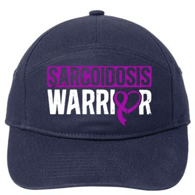 Sarcoidosis Warrior Purpe Ribbon Awareness Month Support Gift 7-Panel Snapback Hat