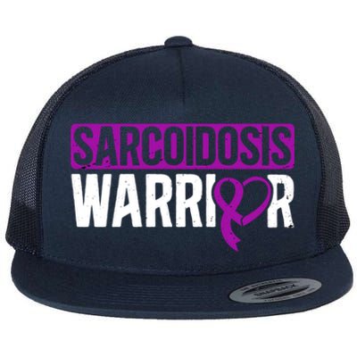 Sarcoidosis Warrior Purpe Ribbon Awareness Month Support Gift Flat Bill Trucker Hat