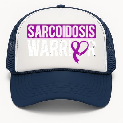 Sarcoidosis Warrior Purpe Ribbon Awareness Month Support Gift Trucker Hat