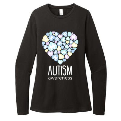 Support With Puzzle Hearts Love Autism Awareness Gift Womens CVC Long Sleeve Shirt