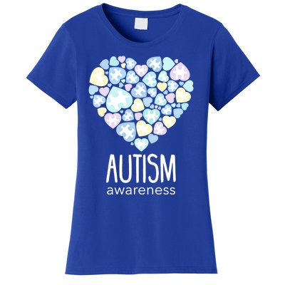 Support With Puzzle Hearts Love Autism Awareness Gift Women's T-Shirt