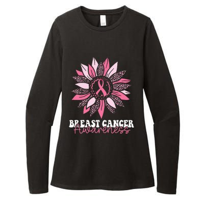 Sunflower Wear Pink Breast Cancer Awareness Warrior Womens CVC Long Sleeve Shirt