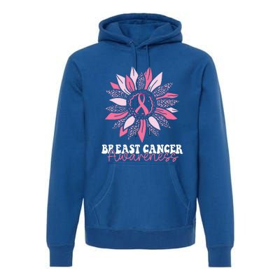 Sunflower Wear Pink Breast Cancer Awareness Warrior Premium Hoodie