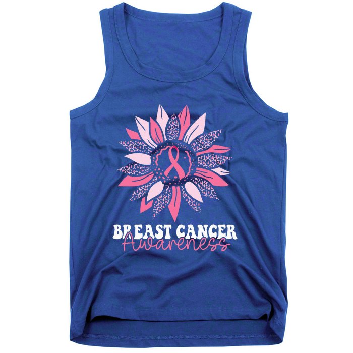 Sunflower Wear Pink Breast Cancer Awareness Warrior Tank Top