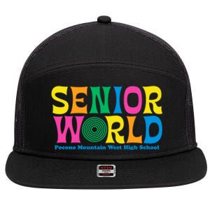 SENIOR WORLD POCONO MOUNTAIN WEST HIGH SCHOOL 7 Panel Mesh Trucker Snapback Hat