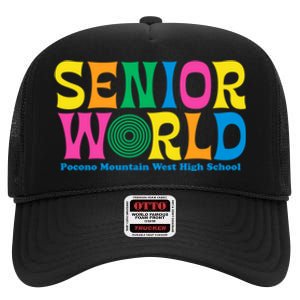 SENIOR WORLD POCONO MOUNTAIN WEST HIGH SCHOOL High Crown Mesh Back Trucker Hat