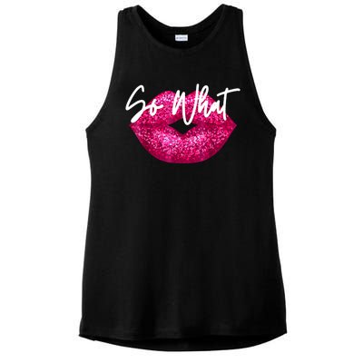 So What Pink Lips Ladies PosiCharge Tri-Blend Wicking Tank