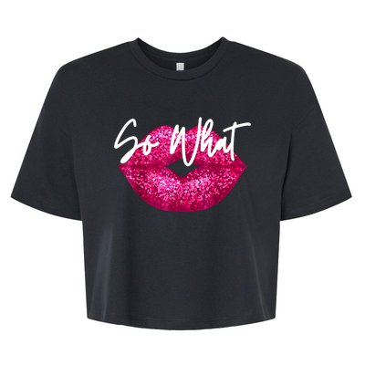 So What Pink Lips Bella+Canvas Jersey Crop Tee