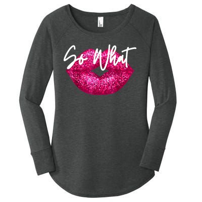 So What Pink Lips Women's Perfect Tri Tunic Long Sleeve Shirt