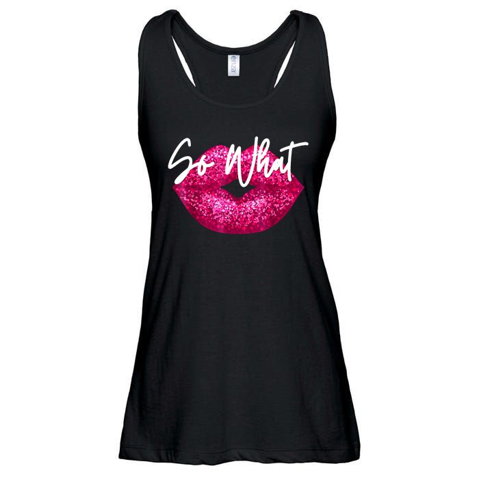 So What Pink Lips Ladies Essential Flowy Tank