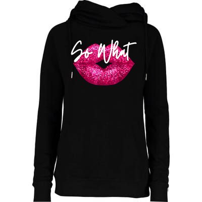 So What Pink Lips Womens Funnel Neck Pullover Hood