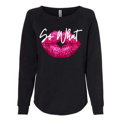 So What Pink Lips Womens California Wash Sweatshirt