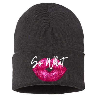 So What Pink Lips Sustainable Knit Beanie