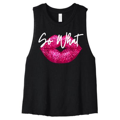 So What Pink Lips Women's Racerback Cropped Tank