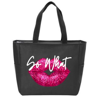 So What Pink Lips Zip Tote Bag