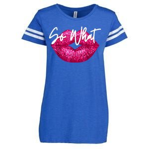 So What Pink Lips Enza Ladies Jersey Football T-Shirt