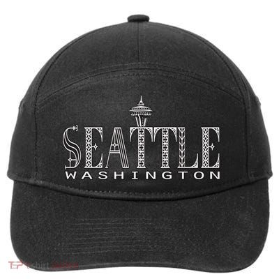 Seattle Washington Pacific Northwest Space Needle Keepsake Cool Gift 7-Panel Snapback Hat