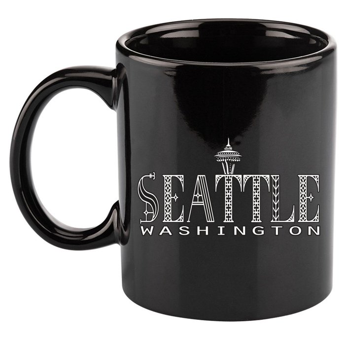 Seattle Washington Pacific Northwest Space Needle Keepsake Cool Gift 11oz C Handle Ceramic Mug