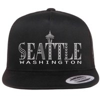 Seattle Washington Pacific Northwest Space Needle Keepsake Cool Gift Flat Bill Trucker Hat