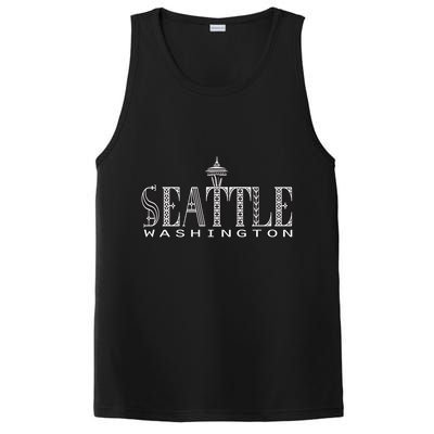 Seattle Washington Pacific Northwest Space Needle Keepsake Cool Gift PosiCharge Competitor Tank
