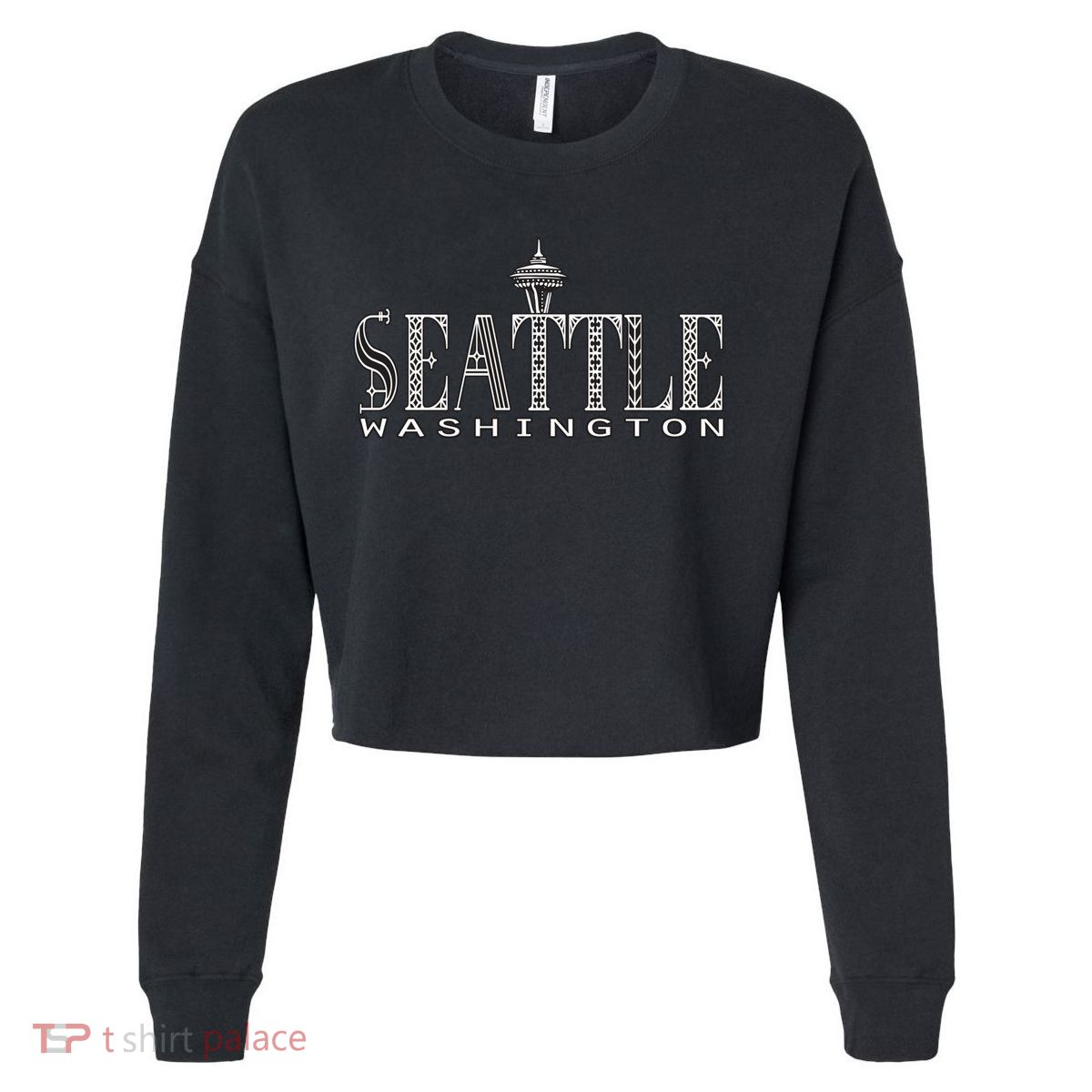 Seattle Washington Pacific Northwest Space Needle Keepsake Cool Gift Cropped Pullover Crew