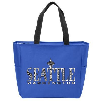 Seattle Washington Pacific Northwest Space Needle Keepsake Cool Gift Zip Tote Bag