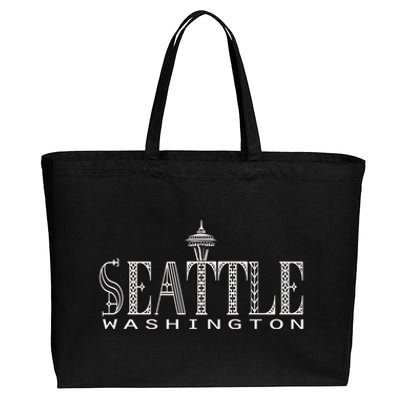 Seattle Washington Pacific Northwest Space Needle Keepsake Cool Gift Cotton Canvas Jumbo Tote